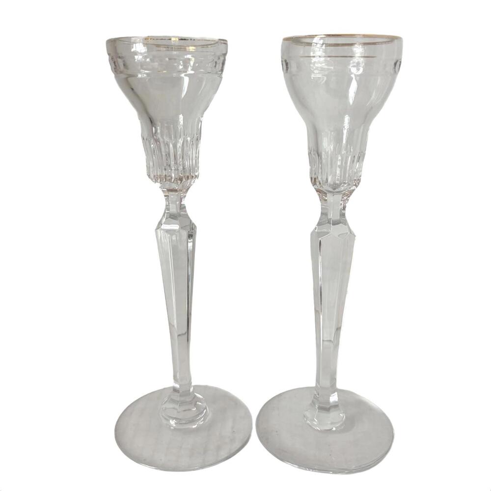 A pair of Waterford Marquis Hanover crystal candlesticks.